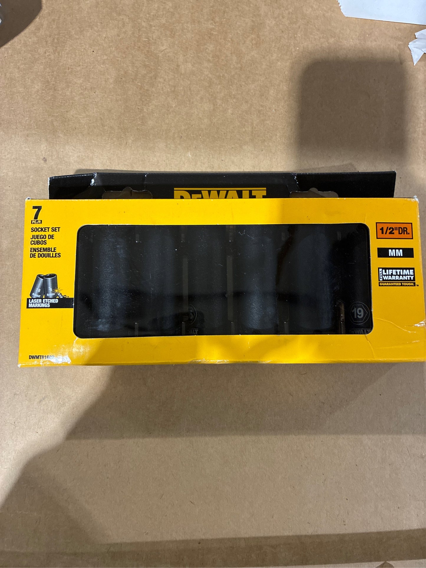DWT 1/2IN DR 7PC DP IMPACT SOCKET SET MM