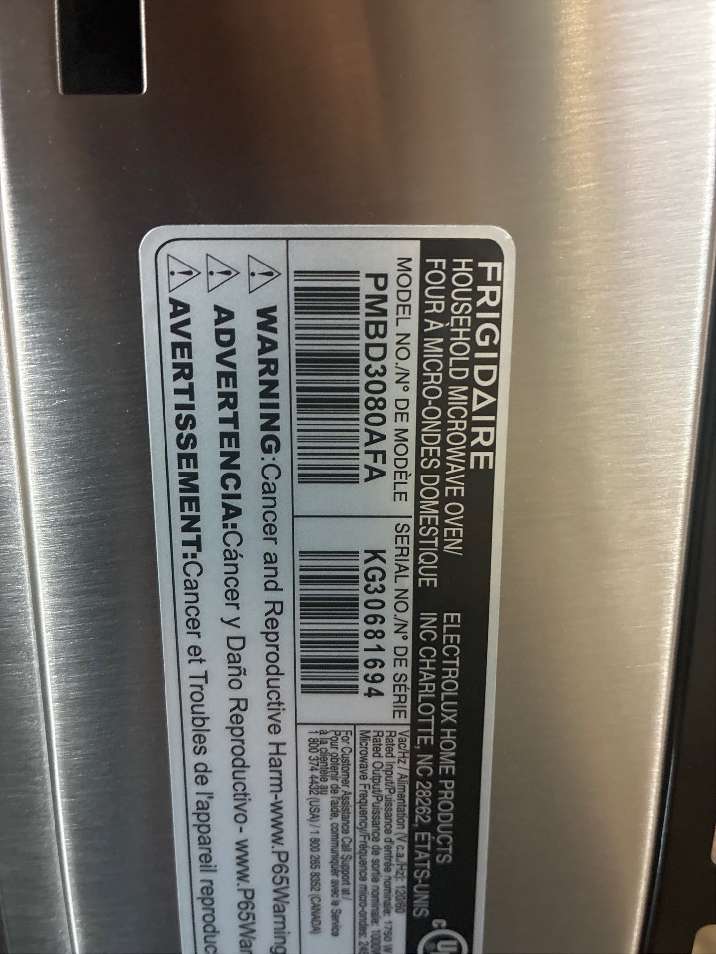Frigidaire Professional .30" Built-In Microwave, SS