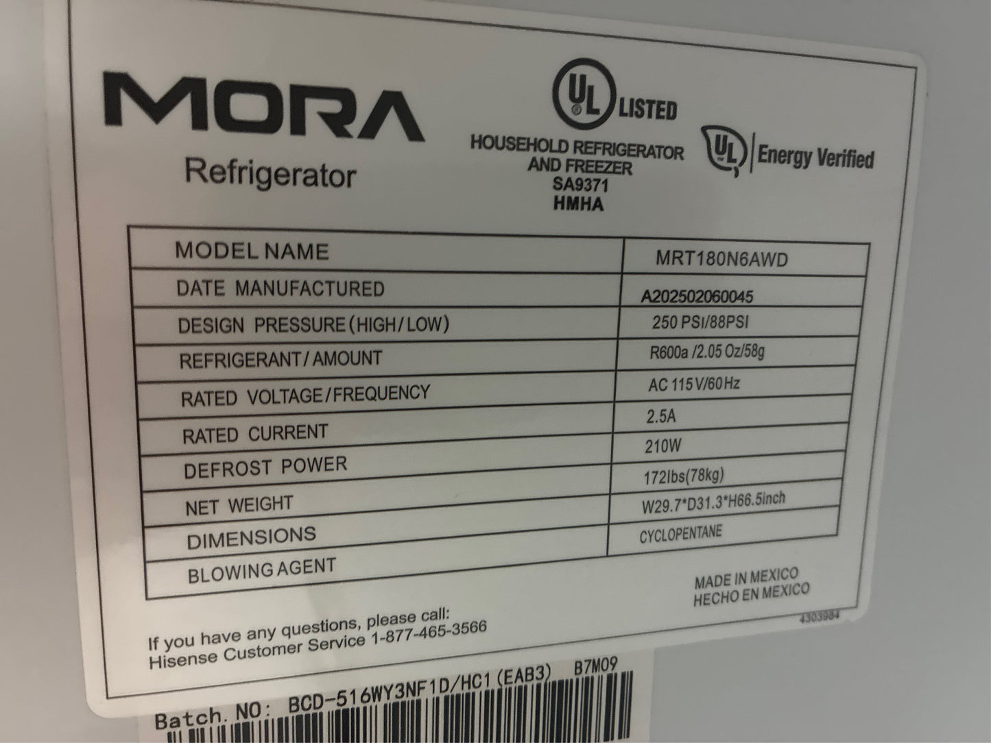 Midea Fingerprint Resistant 18.1-cu ft Refrigerator