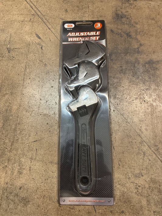 3 pc Adjustable Wrench Set