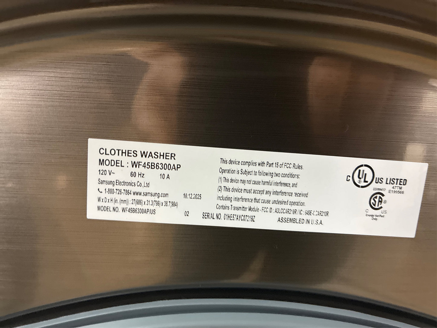 Samsung 4.5 cuft Smart Front-Load Washer