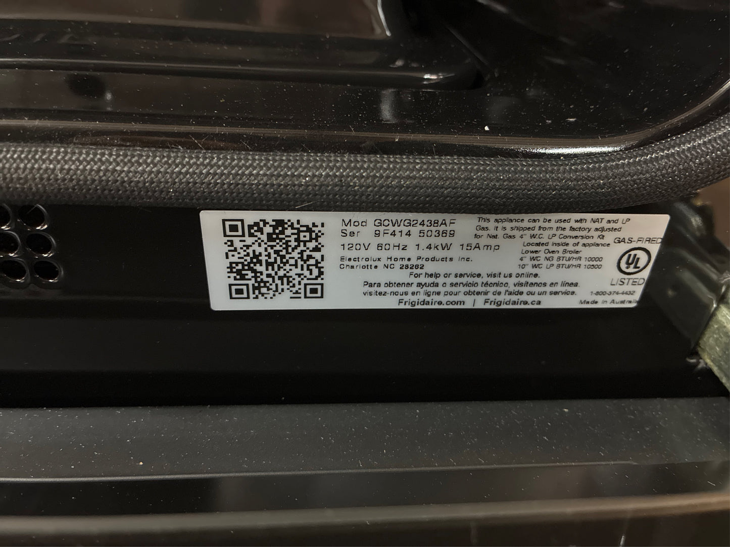 Frigidaire Gallery 24” Gas Wall Oven w/ Air Fry