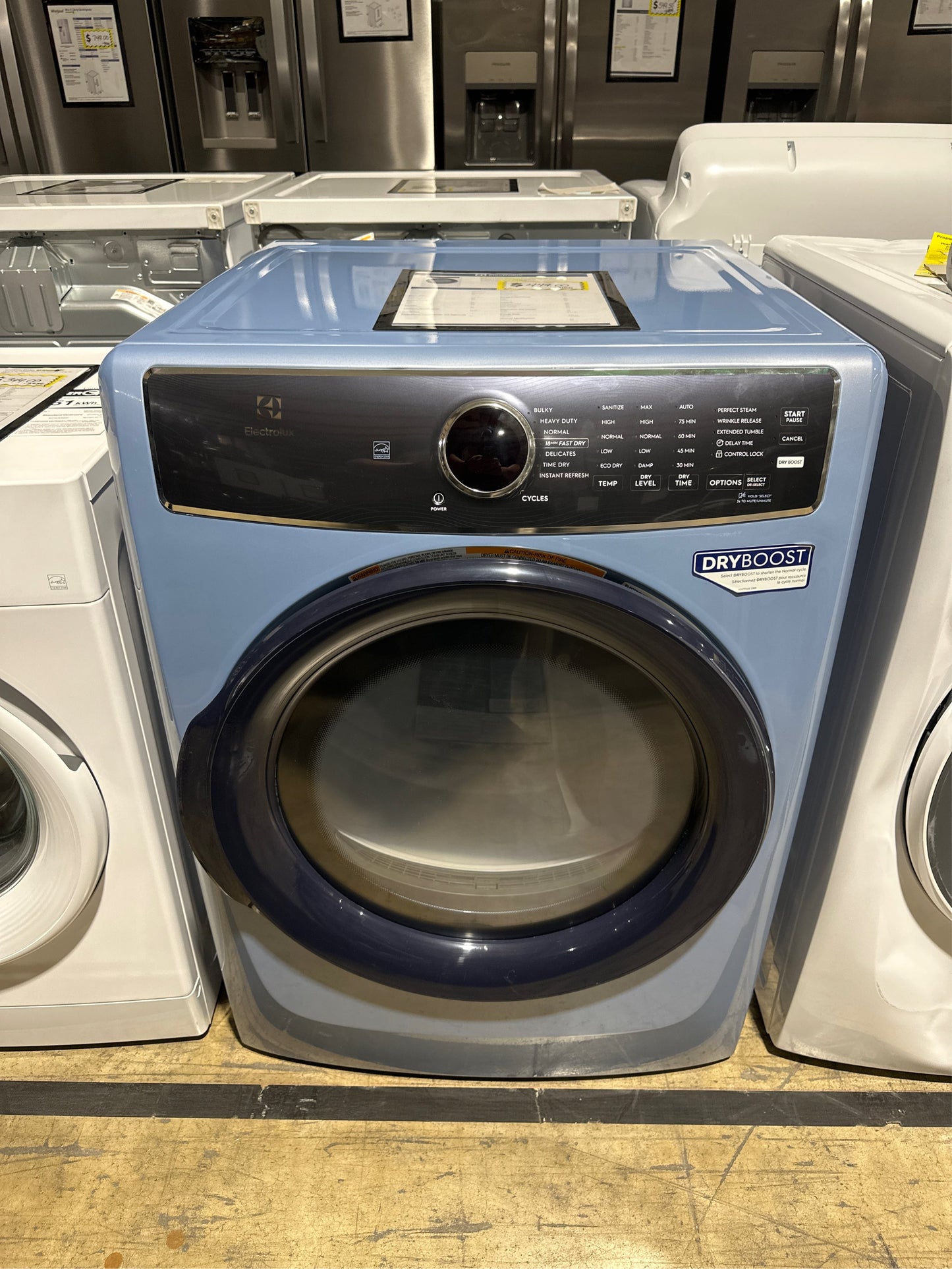 8 cu.ft. vented Front Load Gas Dryer in Glacier Blue