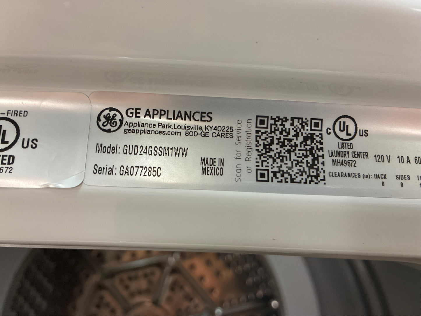 GE Gas Laundry Center 2.3/4.4-cu ft