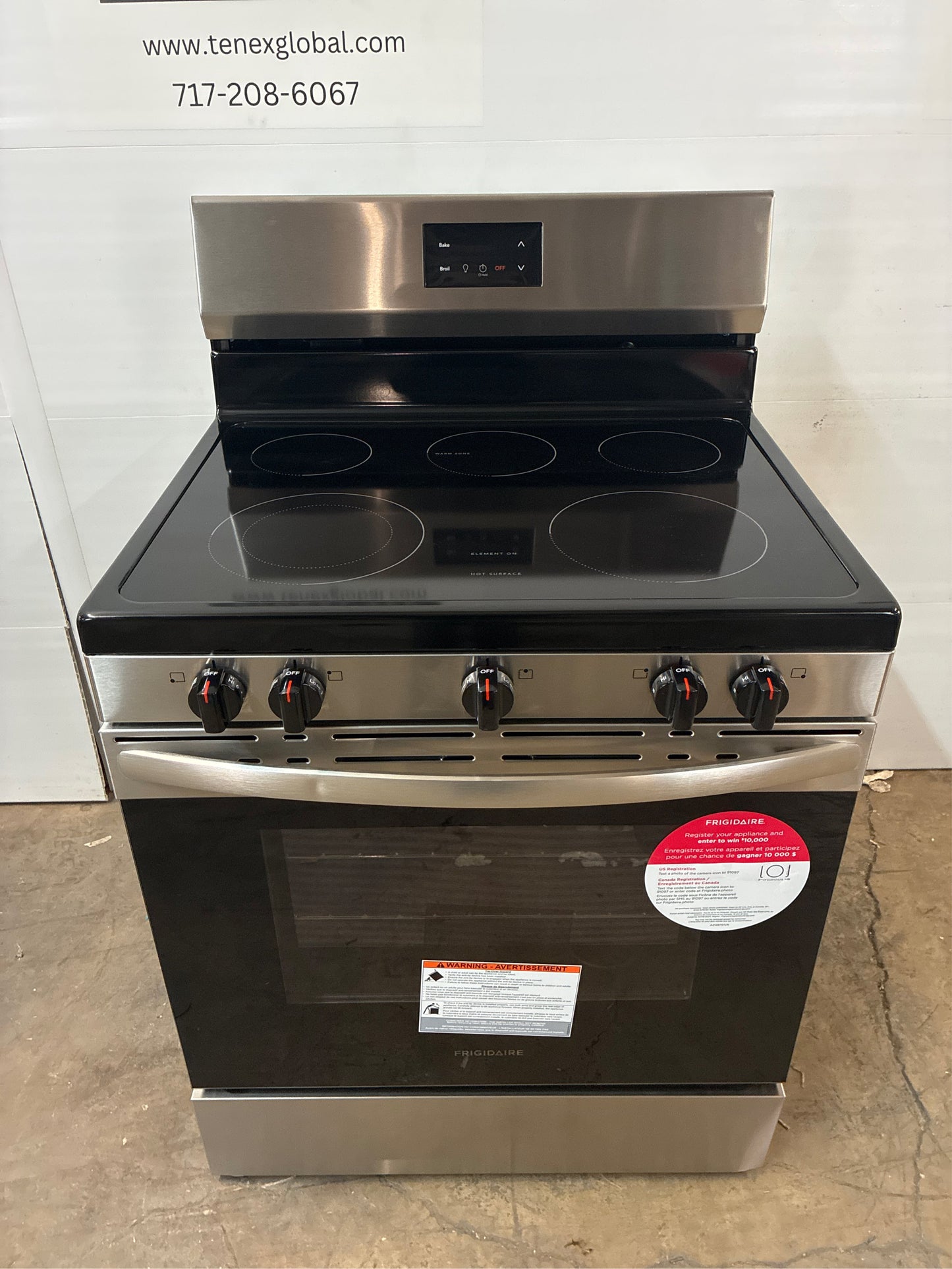 Frigidaire 30 in. Electric Range, 5 Burners, Stainless