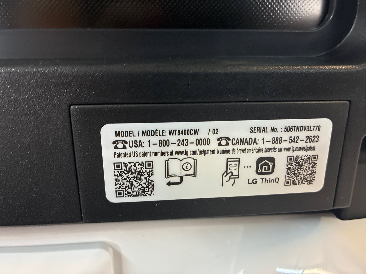 LG 5.5 cu. ft. SMART Top Load Washer - White