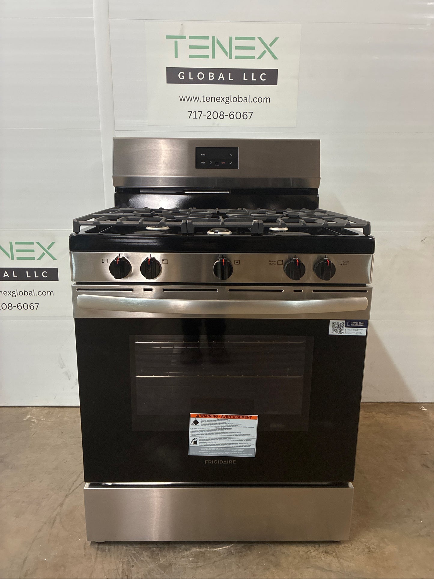 Frigidaire 30 in, 5-Burner Gas Range, Stainless Steel