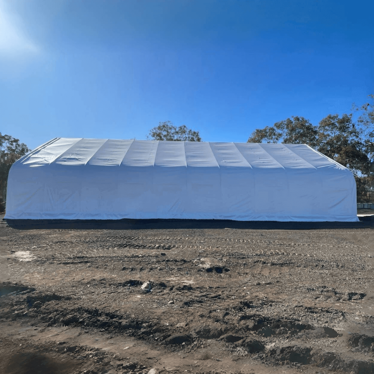 W70'xL120'xH28' Double Truss Storage Shelter