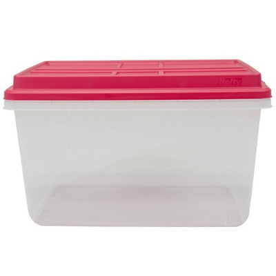 Hefty 72qt Hi-Rise Storage Box with Red Lid