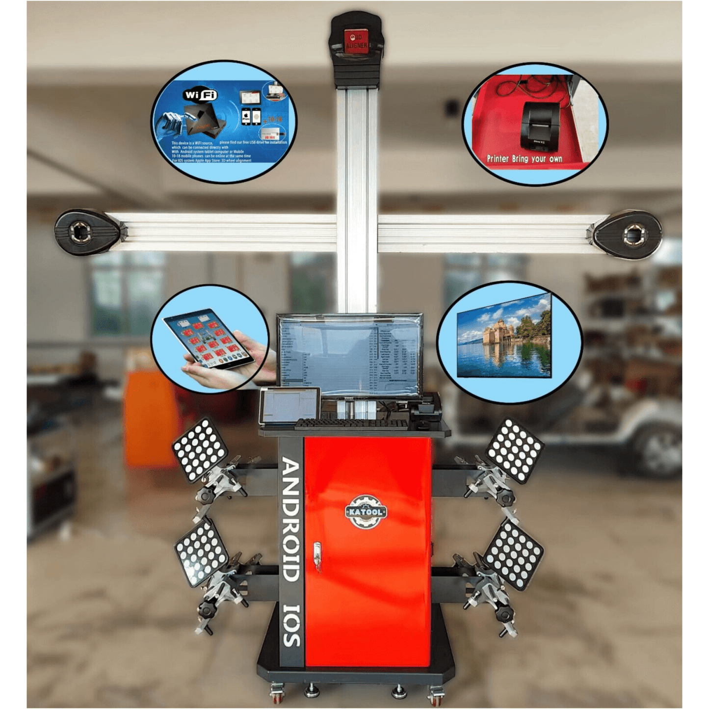 Katool KT-AV9 3D Wheel Alignment Machine with Cabinet