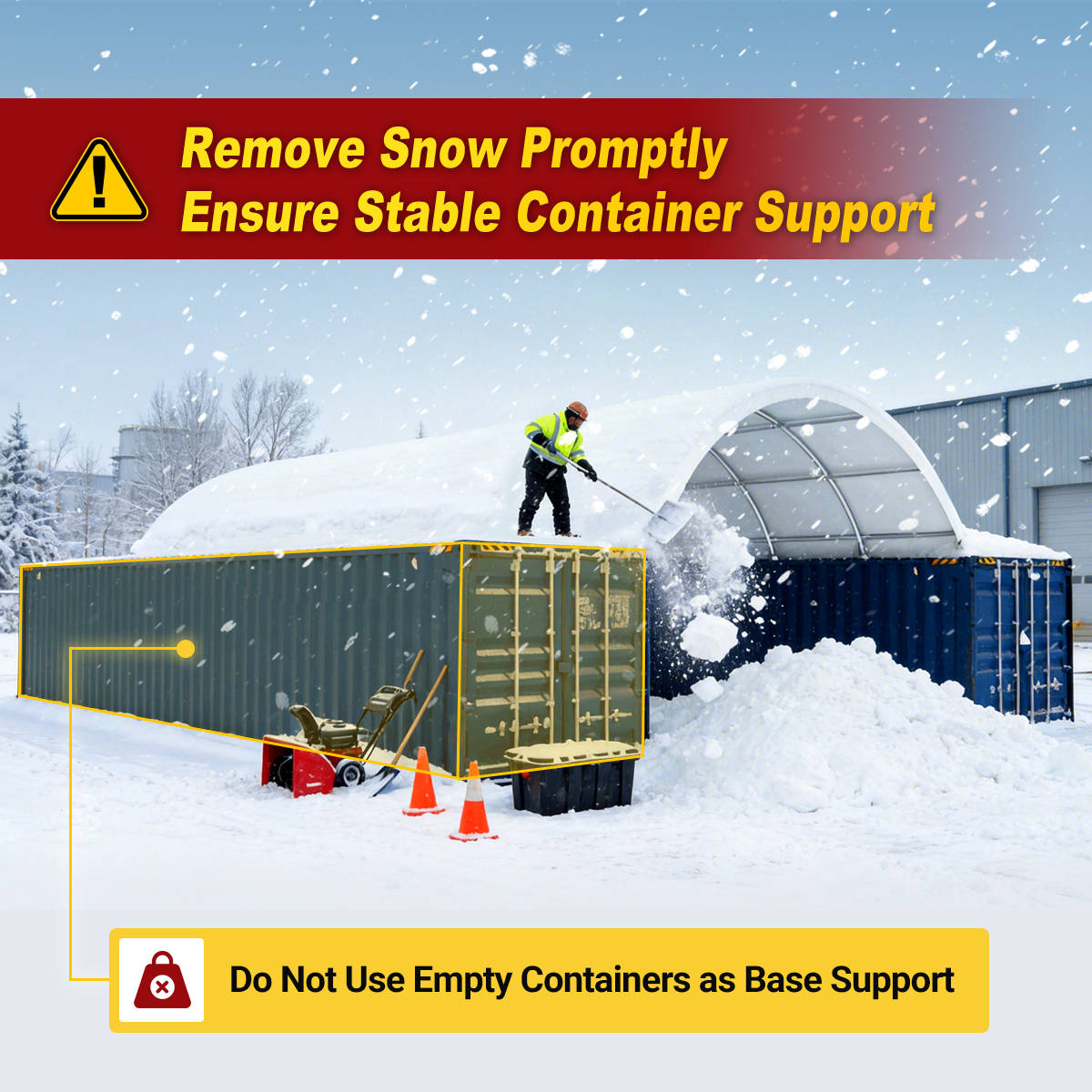 30'x40'x10' Double Truss Shipping Container Shelter