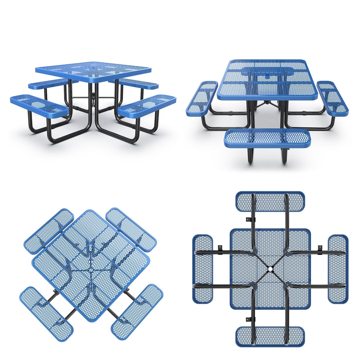 46" Square Picnic Table With Umbrella Hole