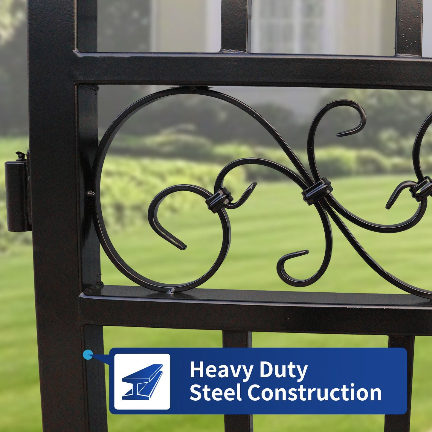 16x8 ft Steel Dual Swing Driveway Gate