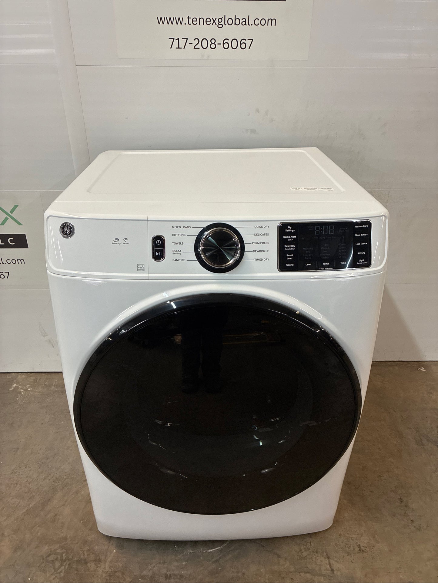GE 7.8 cu. ft. Smart Front Load Electric Dryer, White