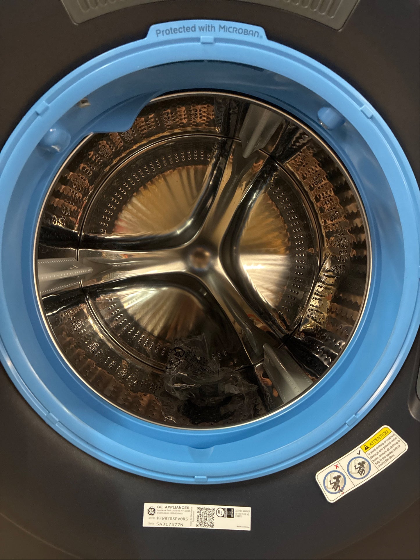GE Profile 5.3 cu. ft. Smart Front Load Washer, Blue