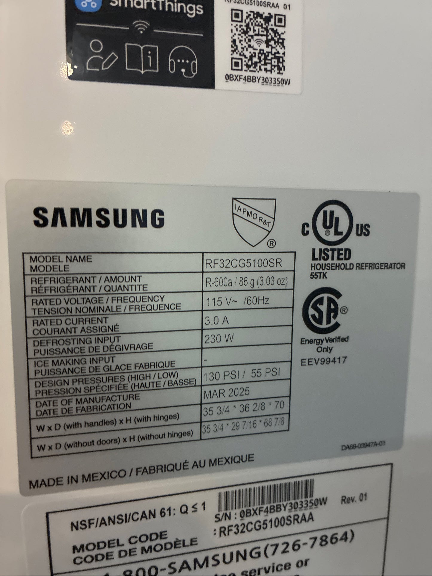 32 cu. ft. French Door Fridge, Dual Ice Maker