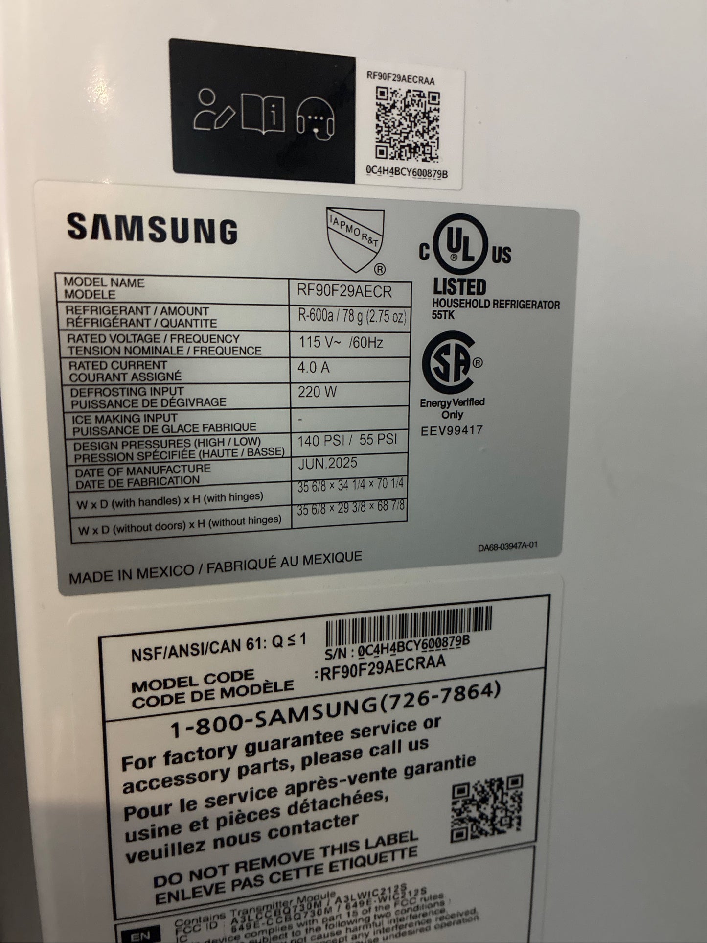 Samsung Bespoke 4-Door Refrigerator w/ AI Hub+