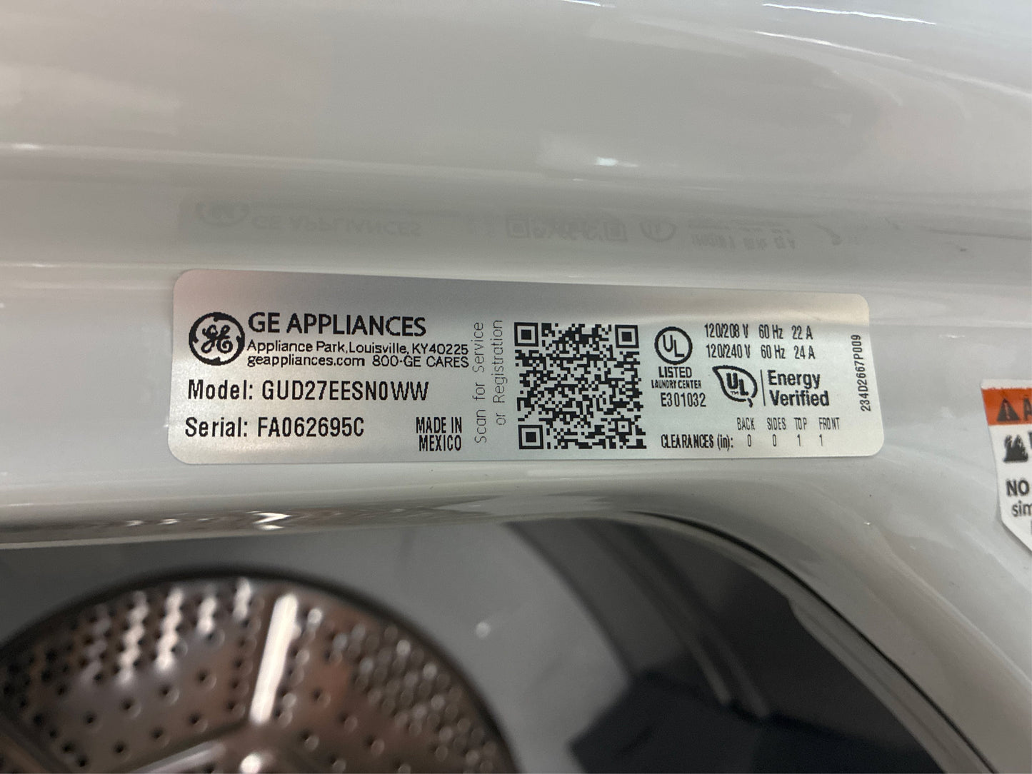 GE Stacked Laundry Center, 3.9/5.9-cu ft