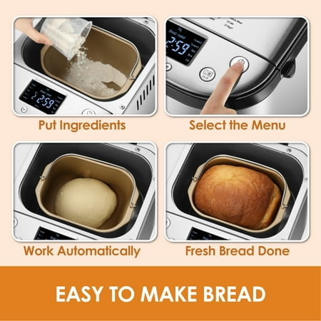 15-in-1 Bread Machine, 2LB, Stainless Steel