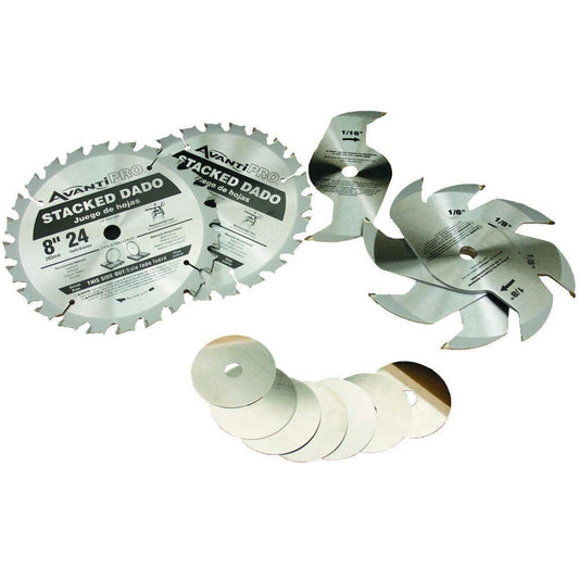 8 in. x 24-Tooth Stacked Dado Saw Blade Set