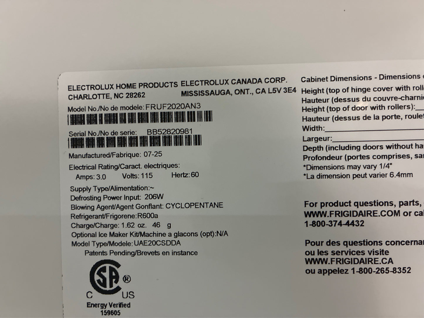 Frigidaire 20 cu. ft. Garage Ready Upright Freezer