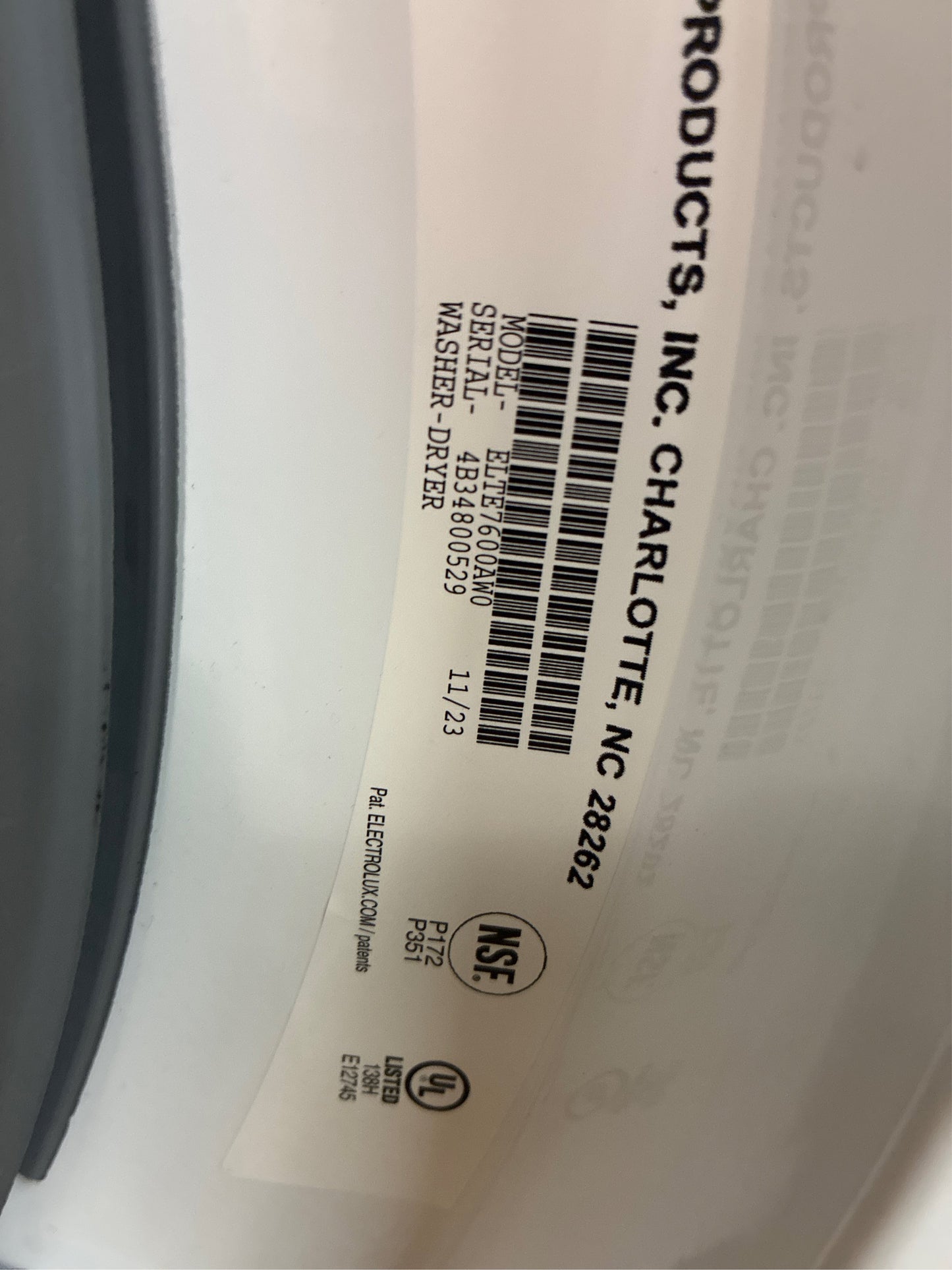 Electrolux 4.5 cu. ft. Washer & 8.0 cu. ft. Dryer Tower