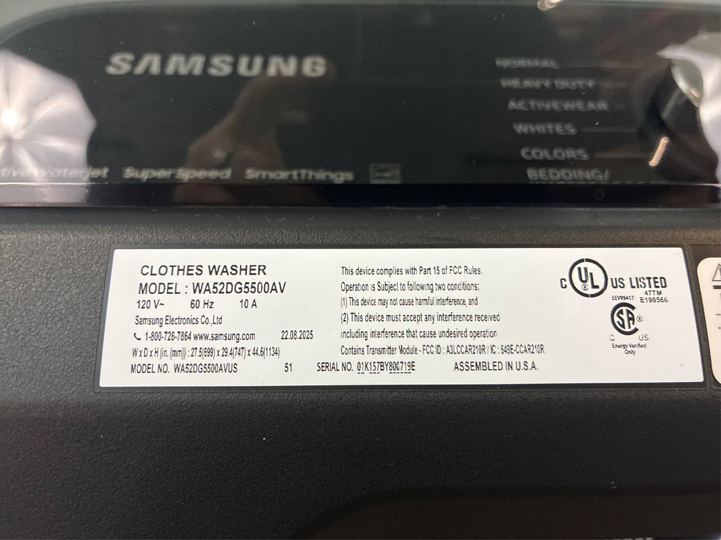 Samsung Smart Top Load Washer w/ Super Speed Wash