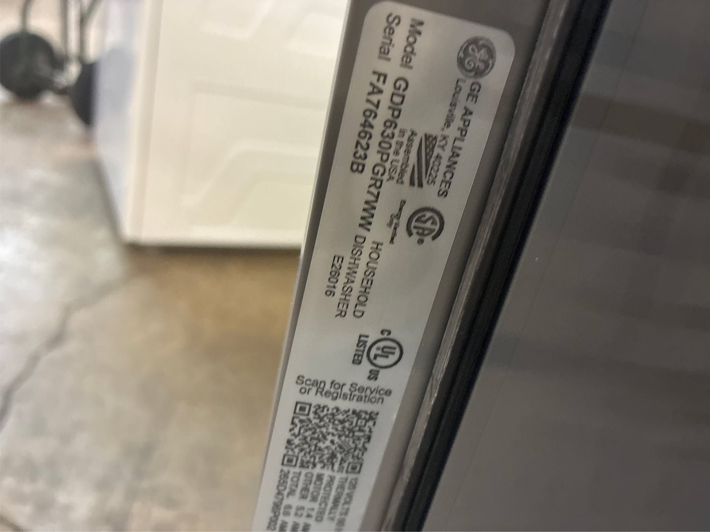 GE 24" Top Control Dishwasher, White, 52 dB