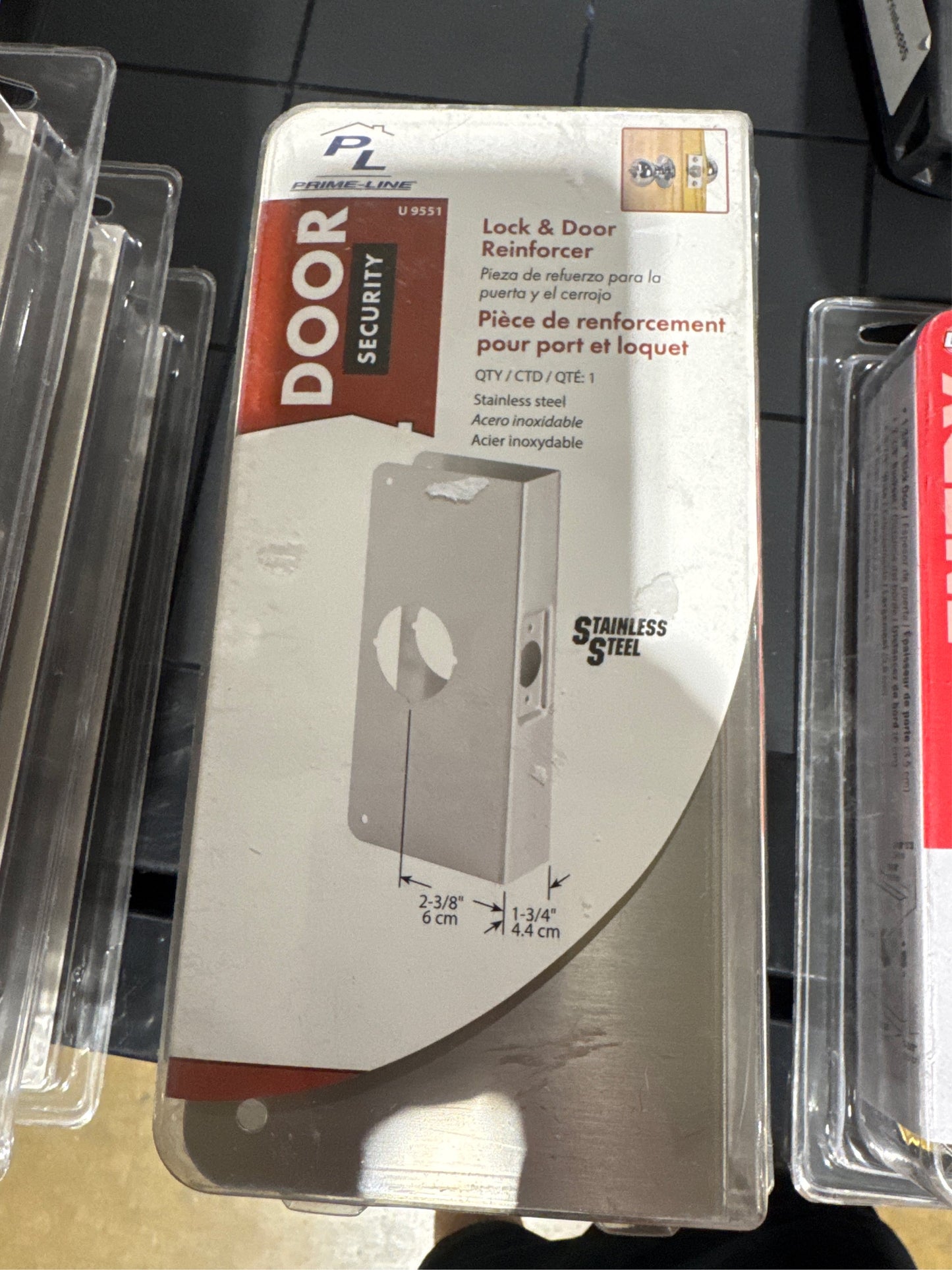 Prime-Line U 9551 Recessed Door Reinforcer