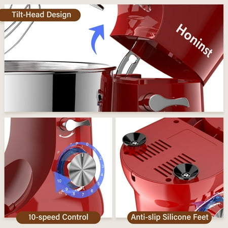 Honinst 5.5 QT Stand Mixer, 10+P Speeds