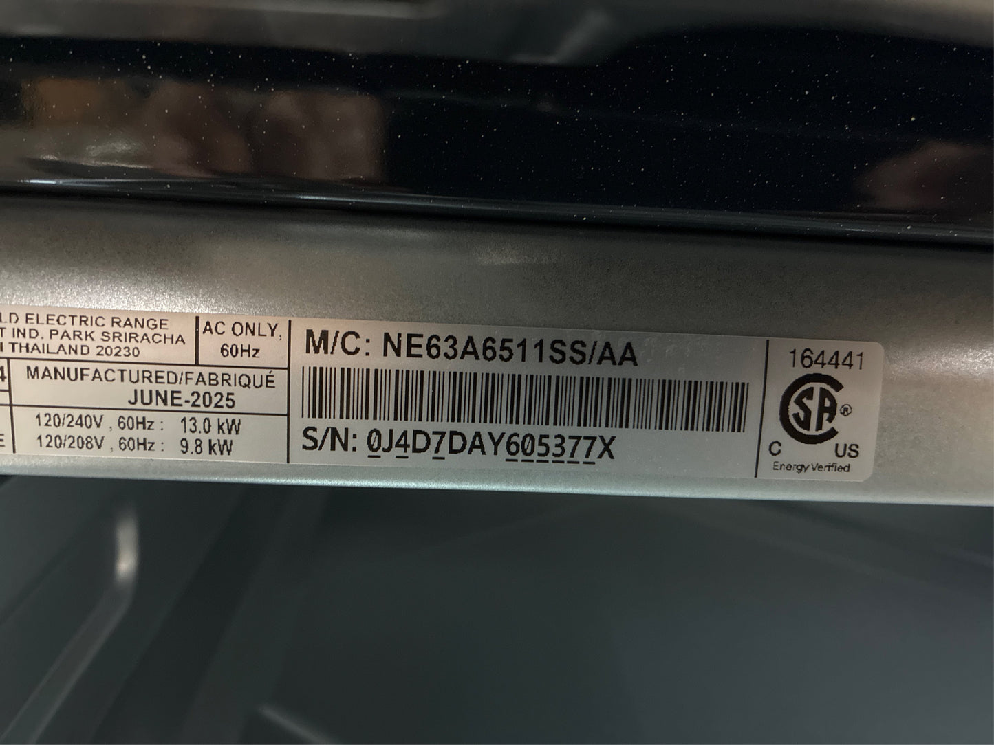 Samsung 6.3 cuft. 5 Burner Electric Range SS