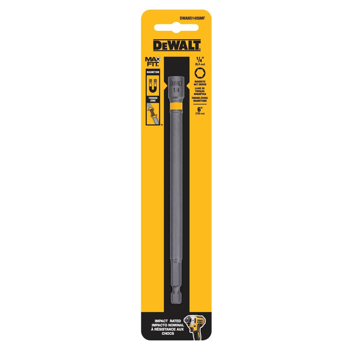DeWalt Max Fit 1/4 in. Nut Driver 6 in. 1 pk