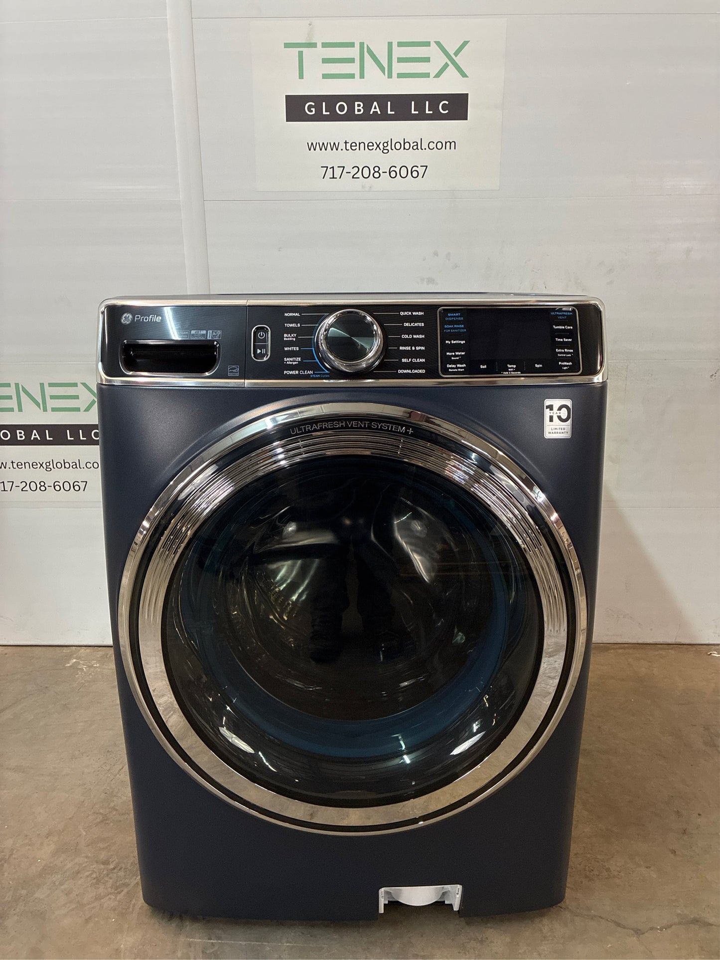 GE Profile 5.3 cu. ft. Smart Front Load Washer, Blue
