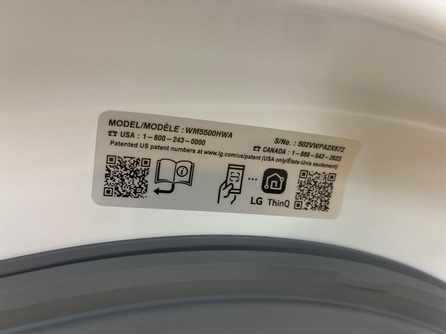 LG 4.5 cu. ft. Smart Front Load Washer, White