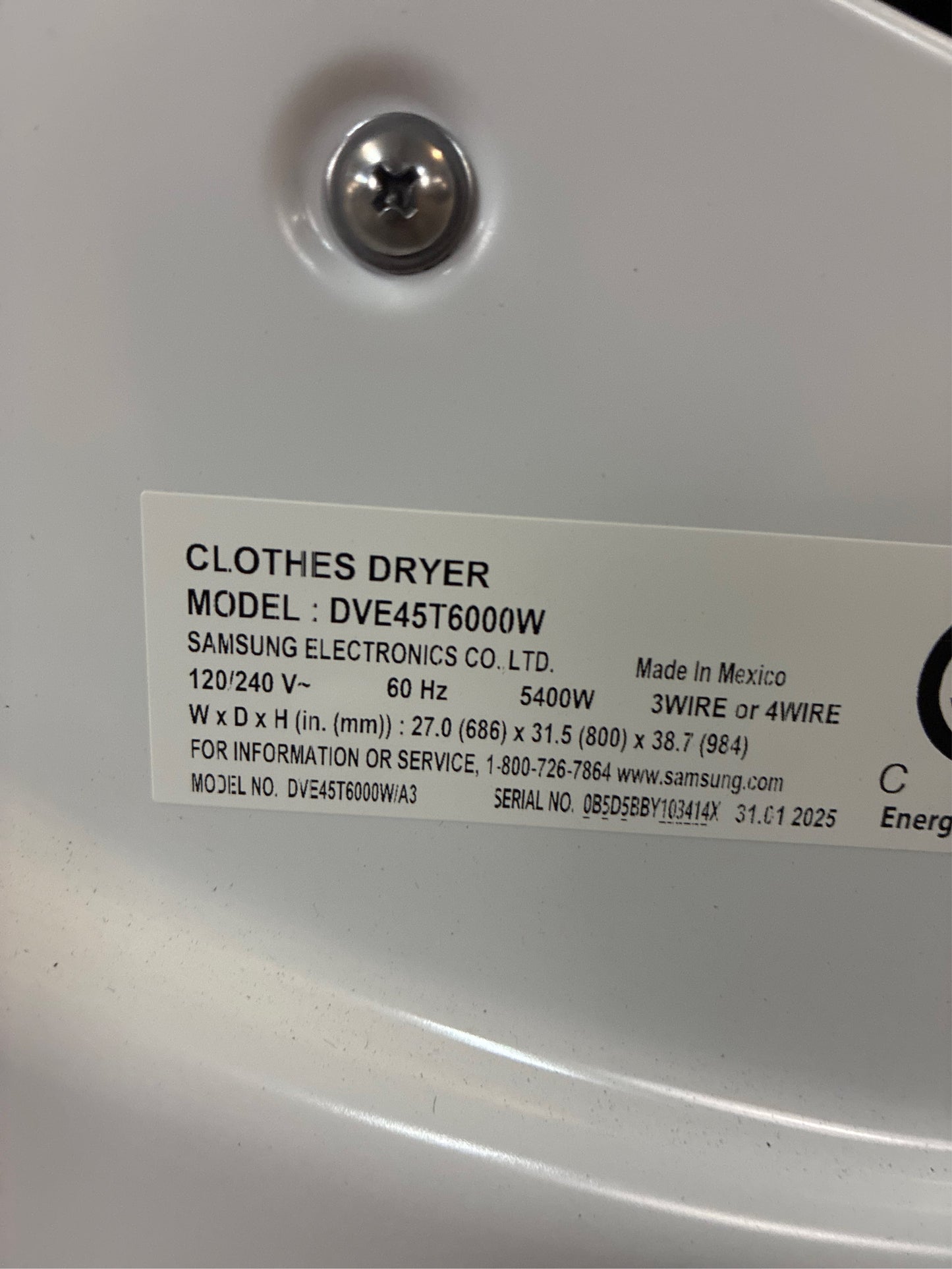 Samsung 7.5-cu ft Electric Dryer (White)