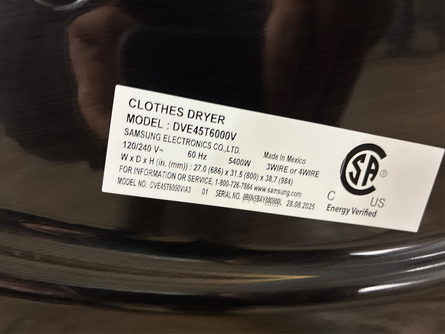 Samsung 7.5 cu ft Stackable Electric Dryer