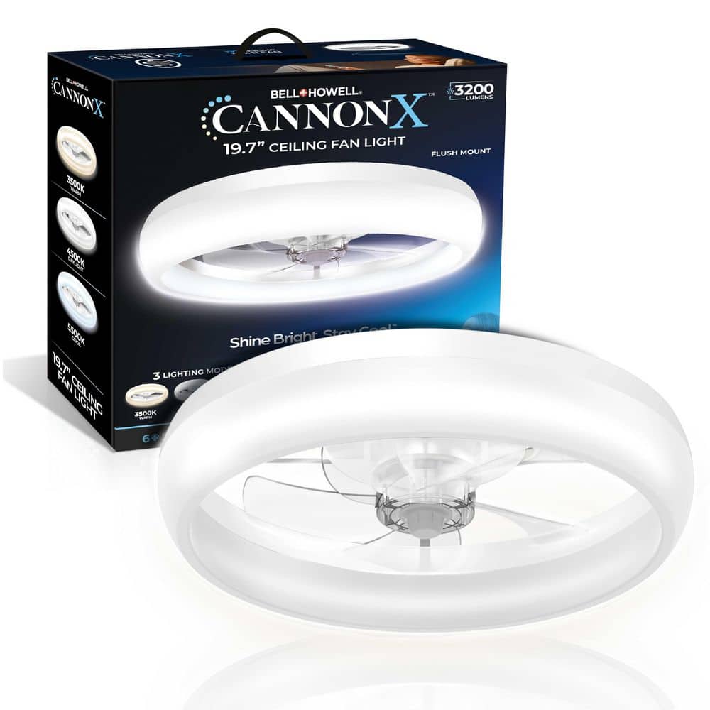 CannonX 19.7 in. Indoor White Ceiling Fan