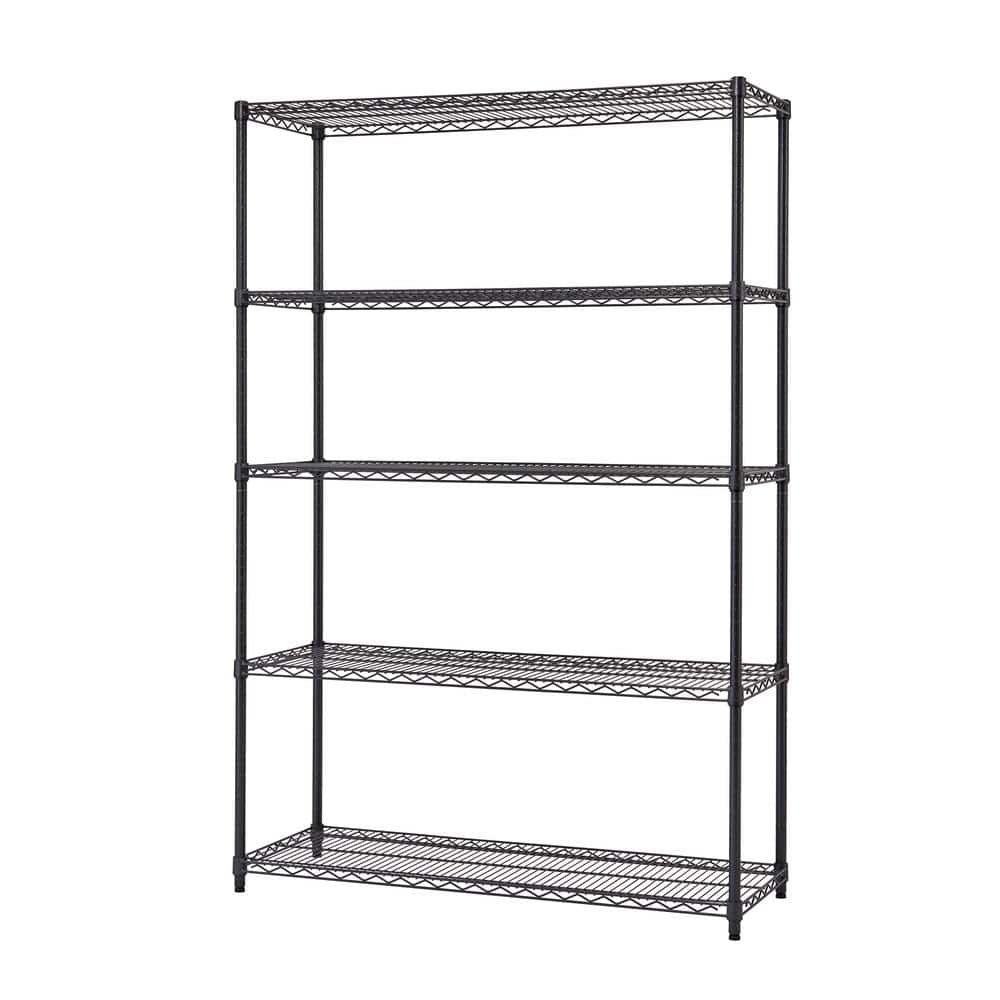Black Anthracite 5-Tier Steel Wire Shelf