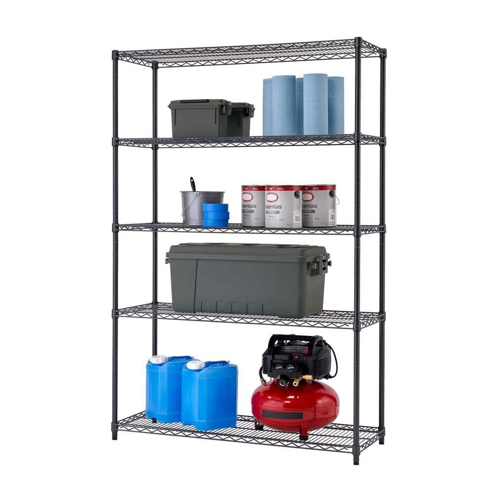 Black Anthracite 5-Tier Steel Wire Shelf