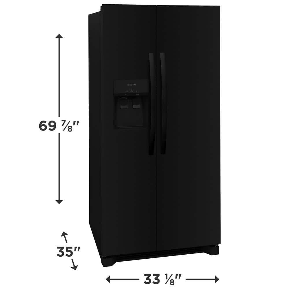 Frigidaire 22.3 cu. ft. 33'' Side by Side Fridge, Black