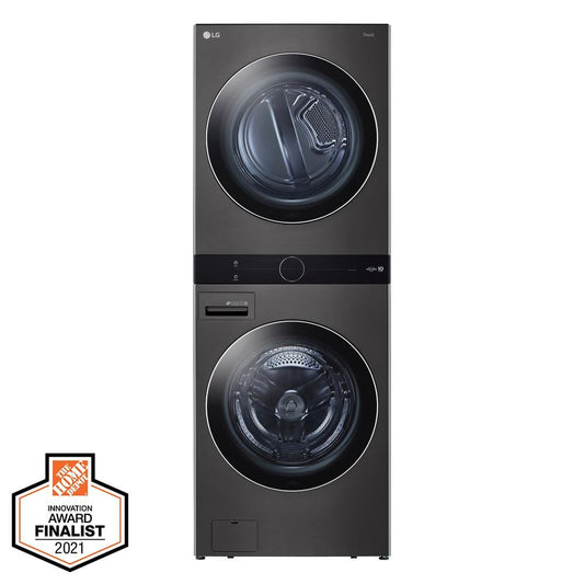 LG 27 in. Black Steel WashTower: Washer & Electric Dryer