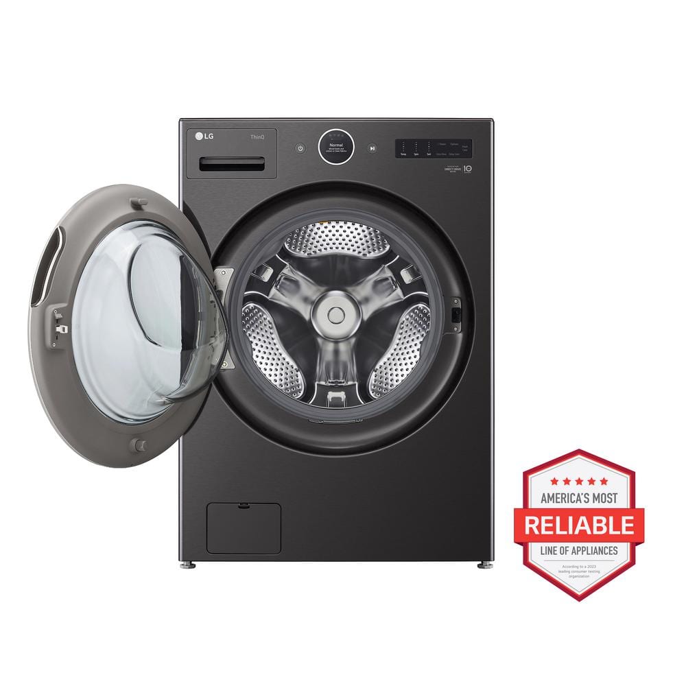 LG 5.0 cu. ft. Black Steel Stackable Front Load Washer