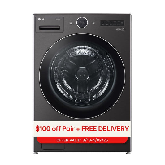 LG 5.0 cu. ft. Black Steel Stackable Front Load Washer