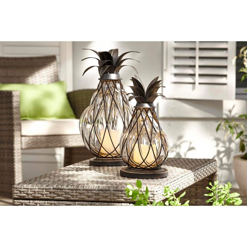 Bronze 12.5 in. Patio Pineapple Lantern