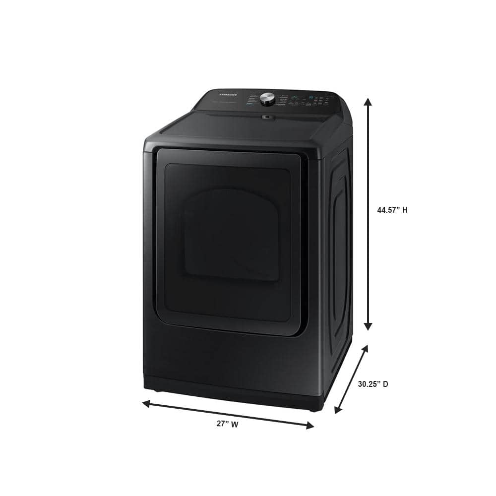 Samsung Brushed Black 7.4 cu. ft. Gas Dryer with Steam+
