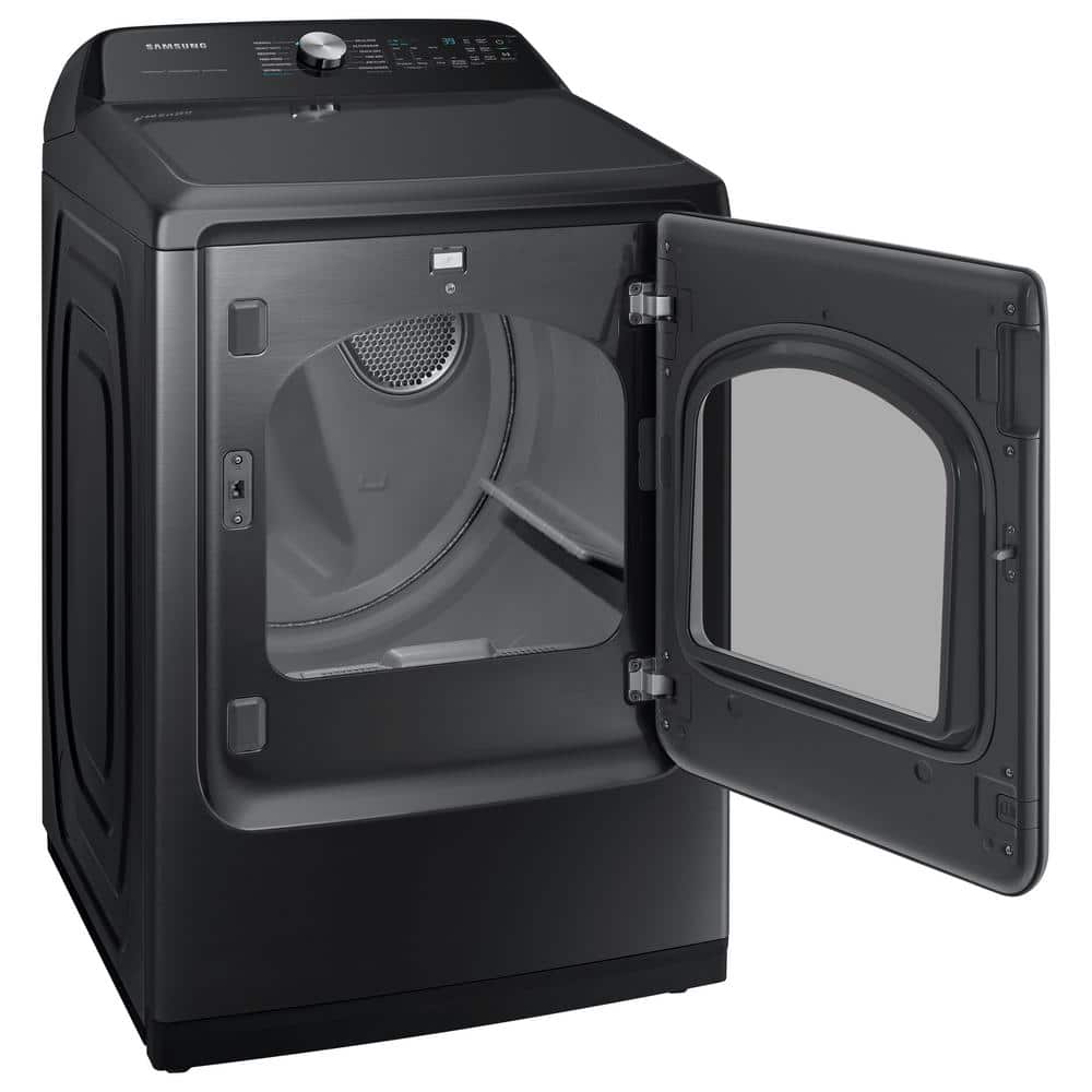 Samsung Brushed Black 7.4 cu ft - Gas Dryer with Steam+