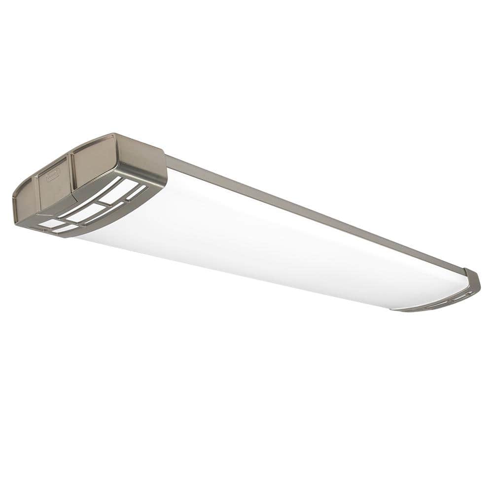 1-Pack 4 ft Brushed Nickel End Caps LED Light