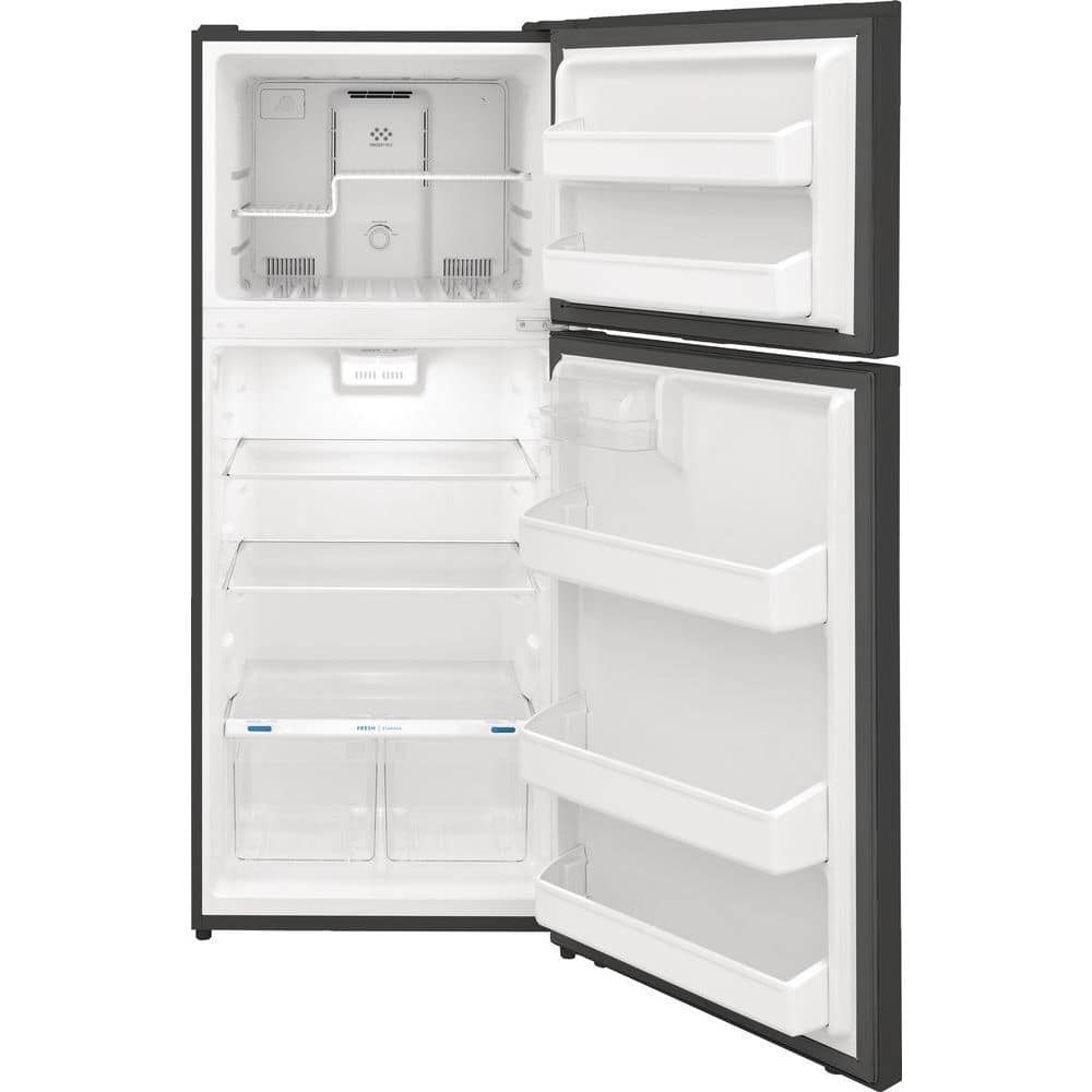 17.6 cu ft Top Freezer Fridge, Brushed Steel