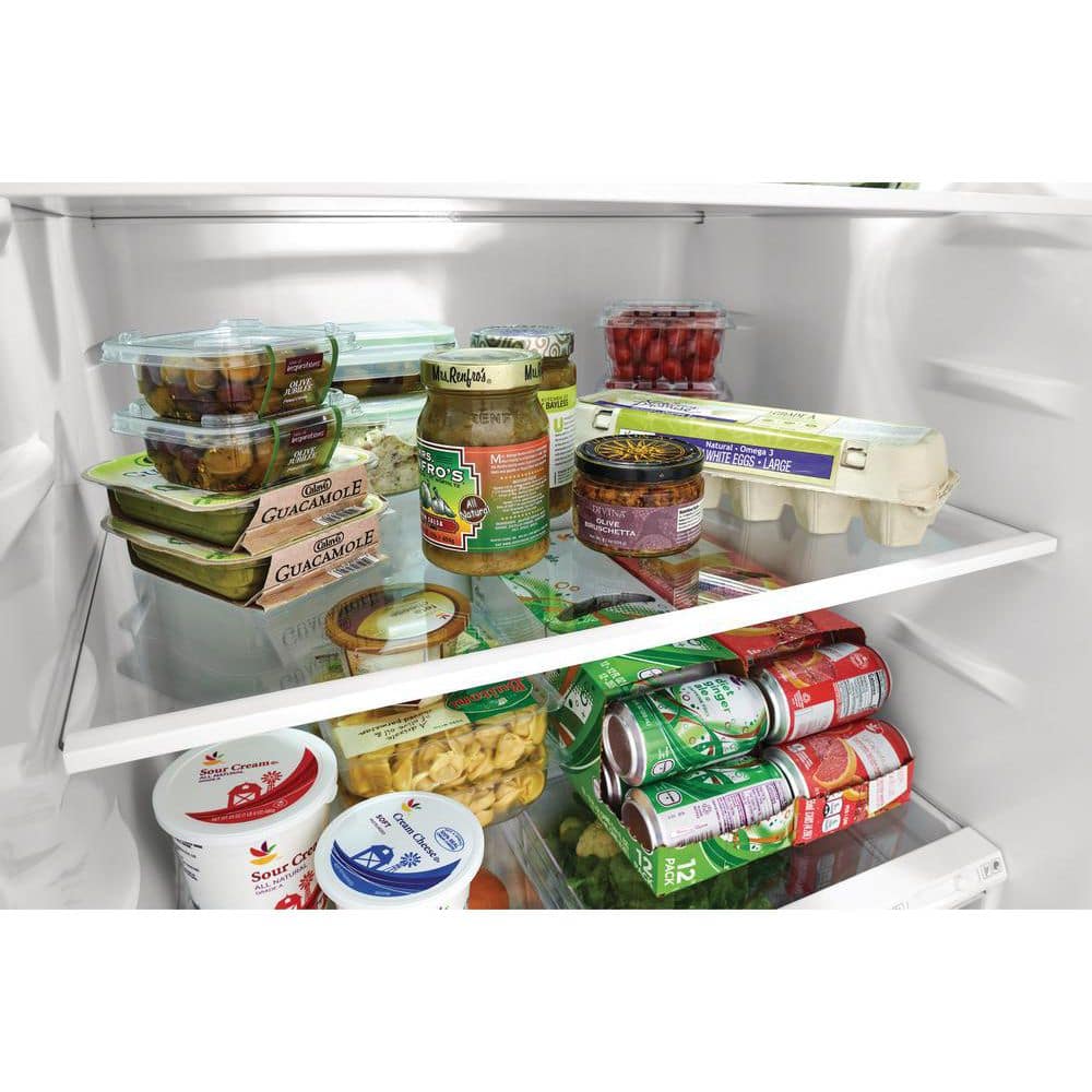 17.6 cu ft Top Freezer Fridge, Brushed Steel