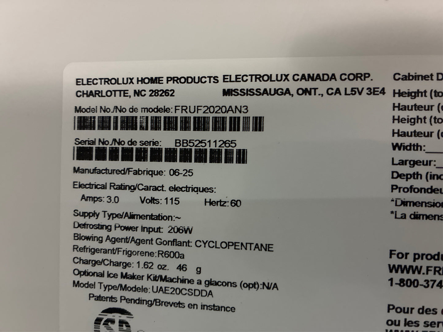 Frigidaire 32.6 in. 20 cu. ft. Garage Ready Upright Freezer